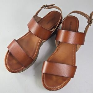 Maurice's Women's Brown Wedge Platform Sandals Espadrille Woven Size 10M‎